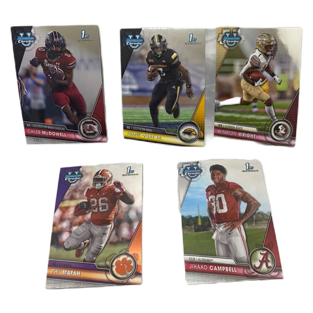 2023 Tops Bowman Chrome University Football Card Lot Of 5 Cards